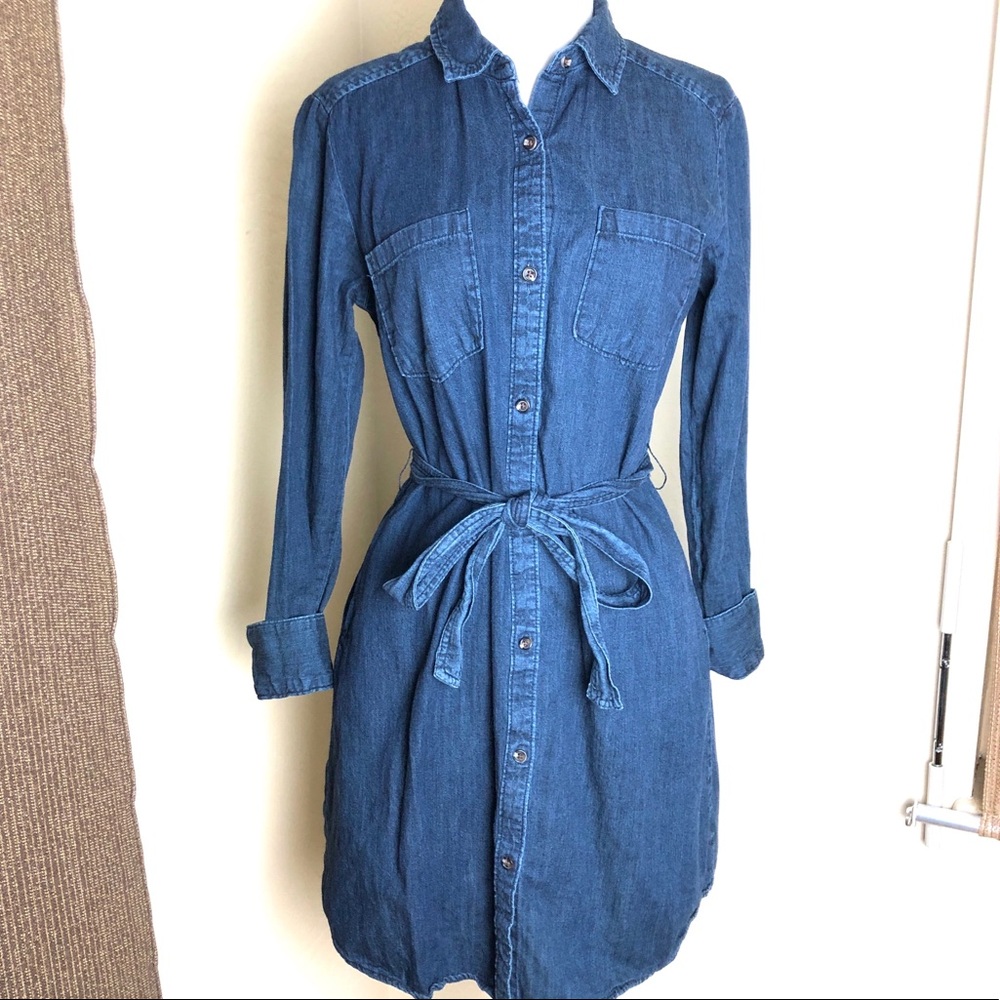 Denim Button Front Tunic Dress 👗